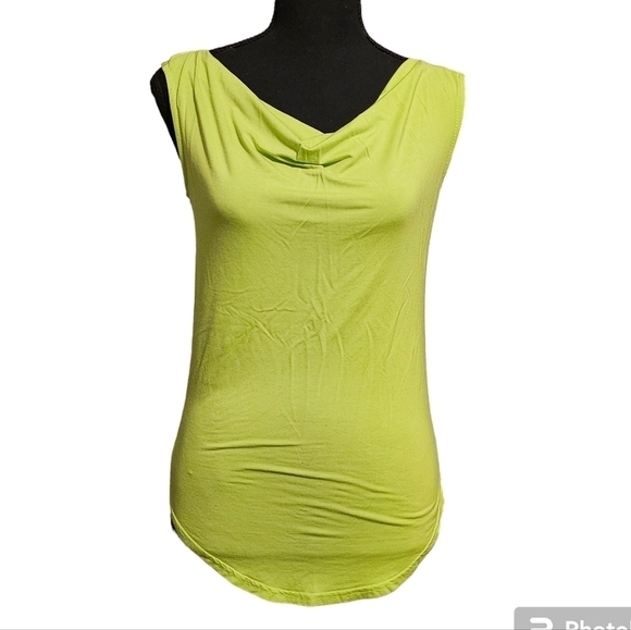 Sarin Mathews Neon Green Slouchy Neck Super Soft Blouse. Size S - Picture 1 of 6